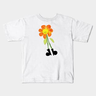 Flower in Boots Kids T-Shirt